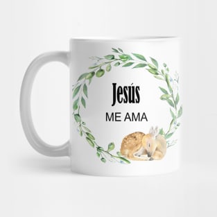 Jesus me ama, spanish bible verse Mug